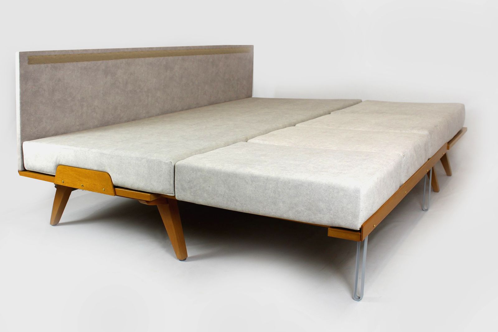 2800.0 Restored 1960s Modular Corner Convertible Sofa With Pouf, Tatra, Czechoslovakia, 1960s photo