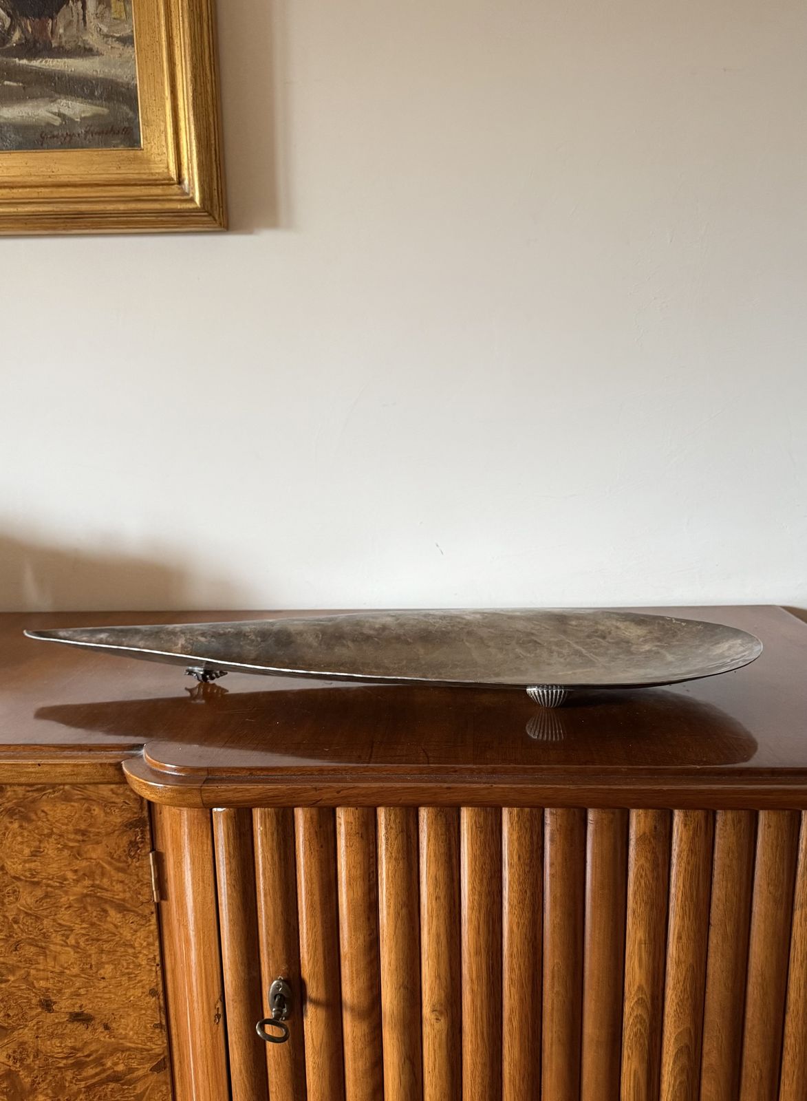Silver Plated Shell Shaped Great Bowl / Centerpiece, Renato Raddi, Italy 1970s photo vinterior