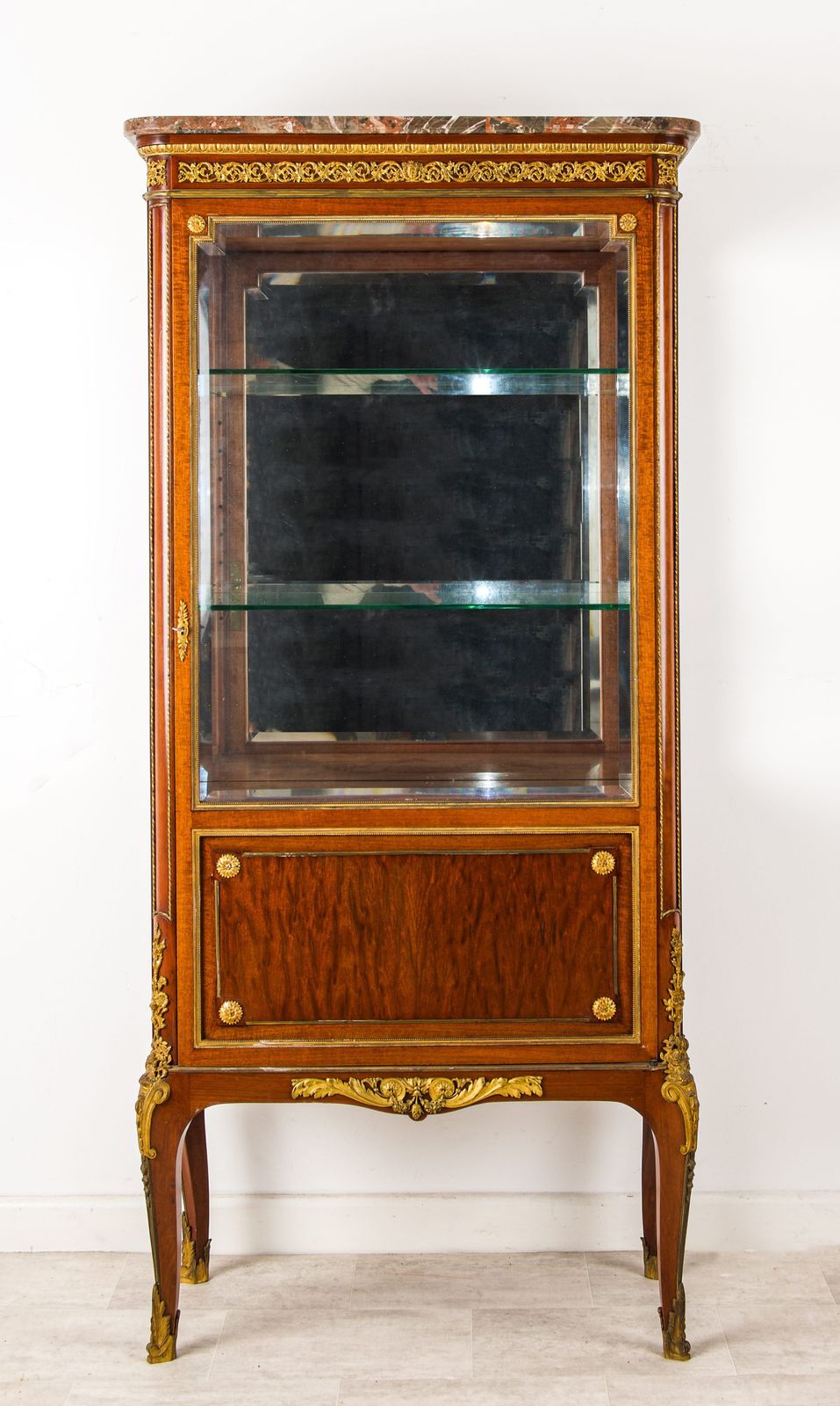 Late 19th Century French Mahogany Vitrine Cabinet Attributed To Paul Sormani