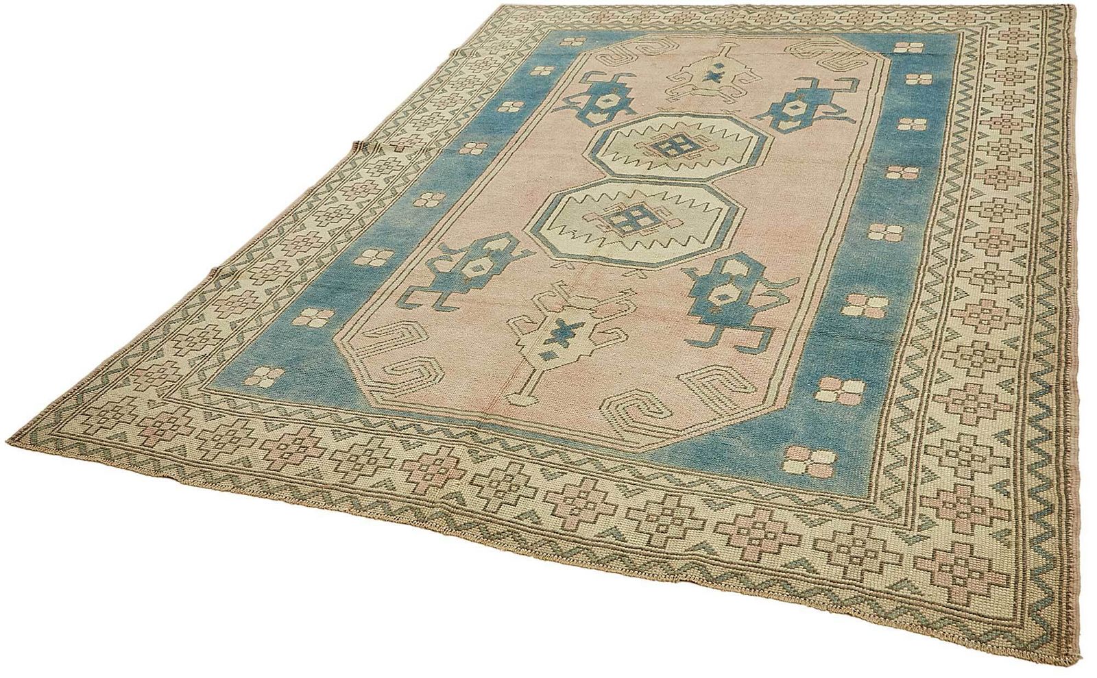 Beige Handmade Turkish Oriental Rug 184 Cm X 255 Cm photo for sale