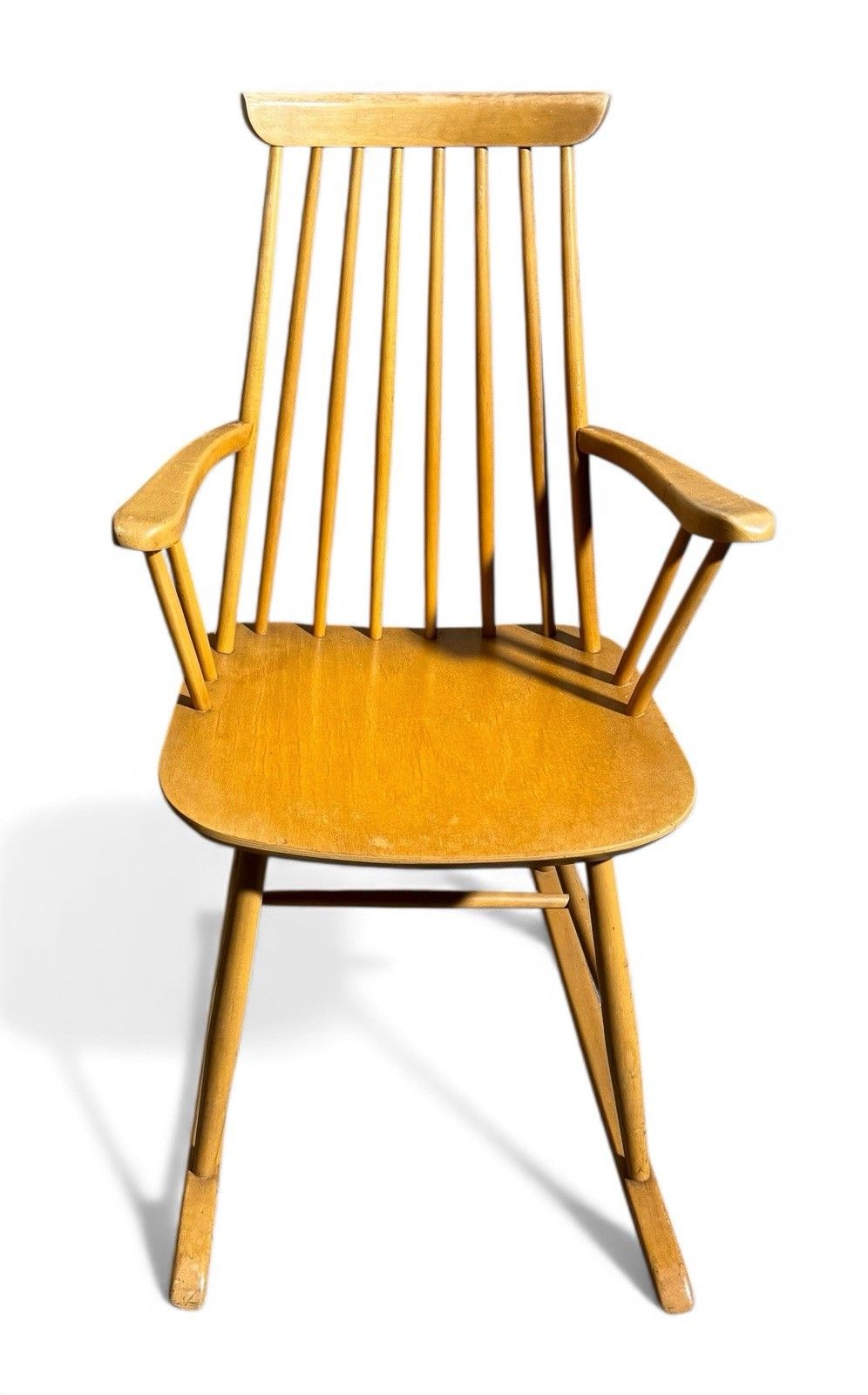 Swedish Blonde Beech Rocking Chair Armchair Mid Century Retro C1960s photo vintage
