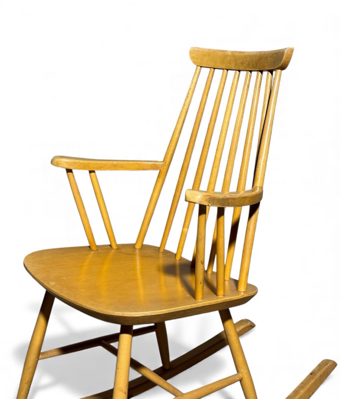photo for sale Swedish Blonde Beech Rocking Chair Armchair Mid Century Retro C1960s