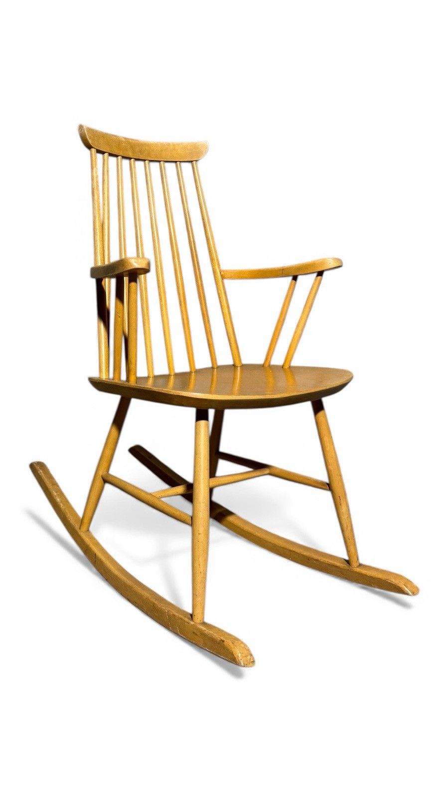 photo vinterior Swedish Blonde Beech Rocking Chair Armchair Mid Century Retro C1960s