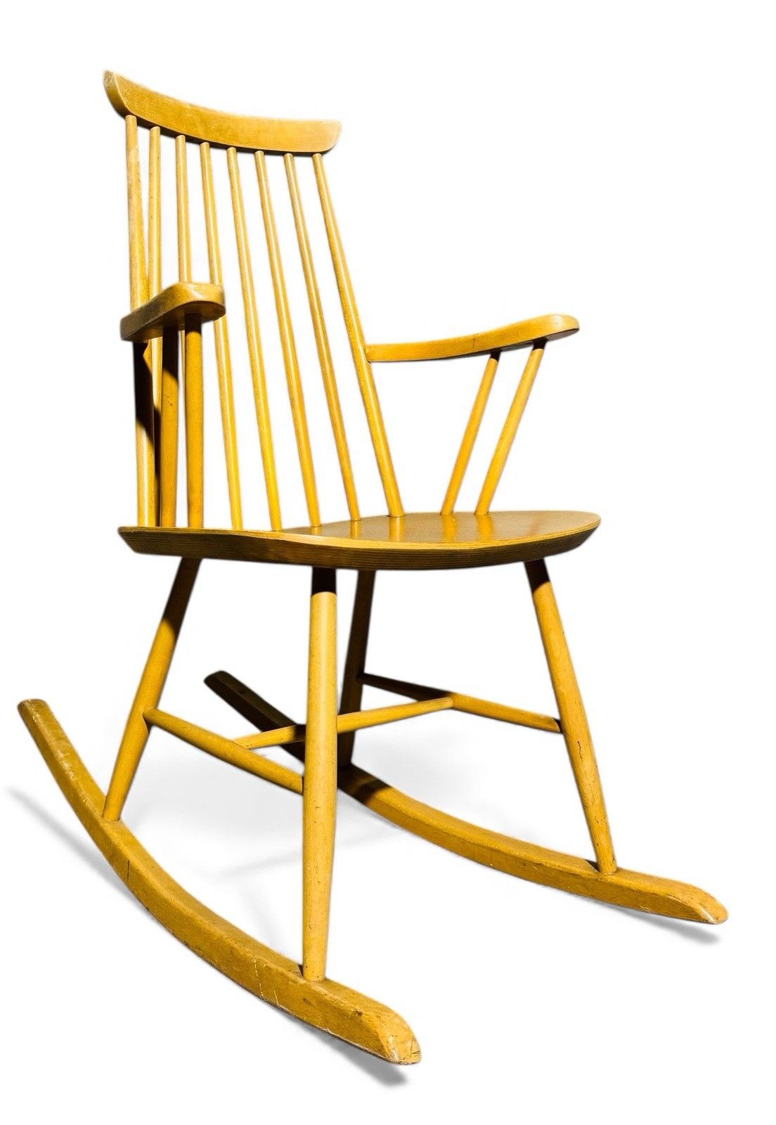 photo vintage Swedish Blonde Beech Rocking Chair Armchair Mid Century Retro C1960s