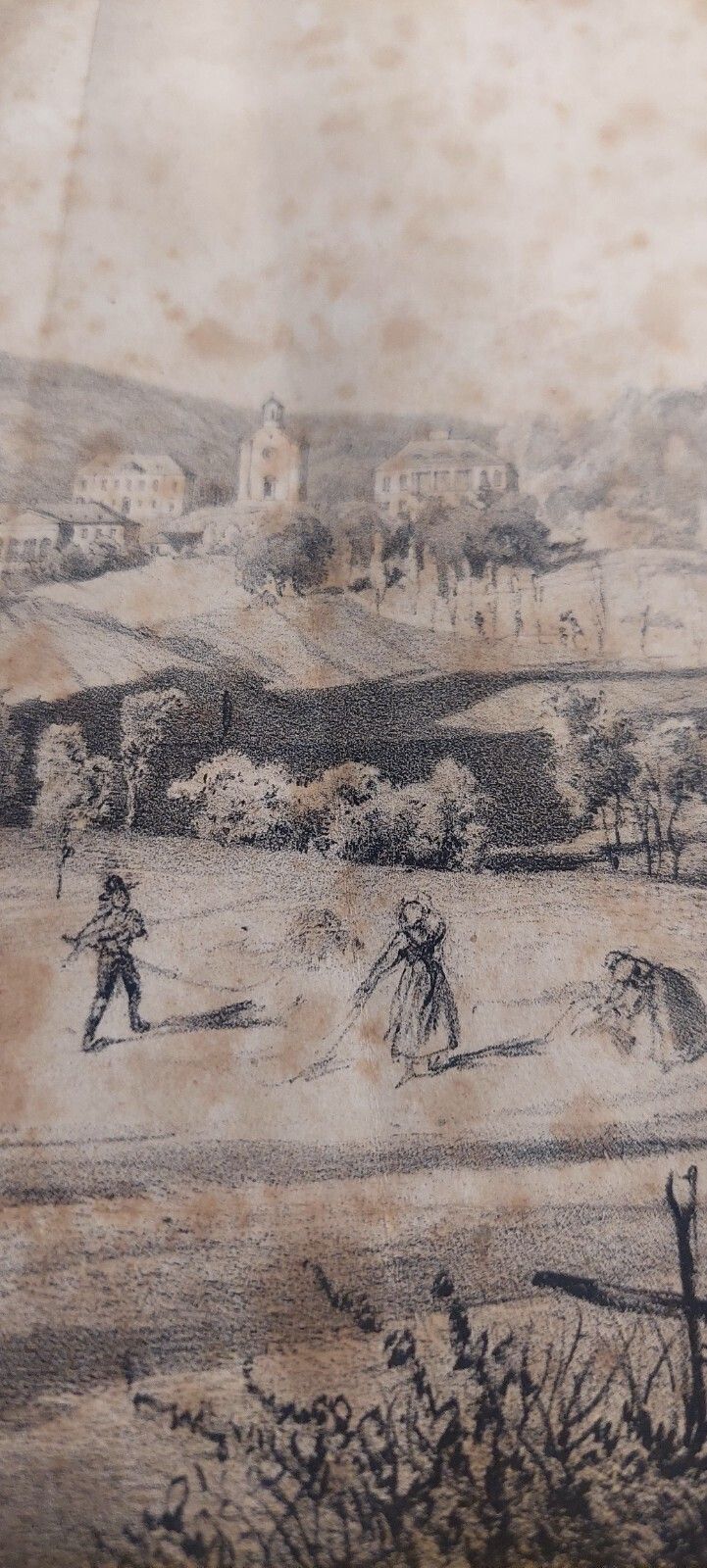 China Drawing On Paper With Characters Gleichenberg Austria 19th Century Antique photo buy