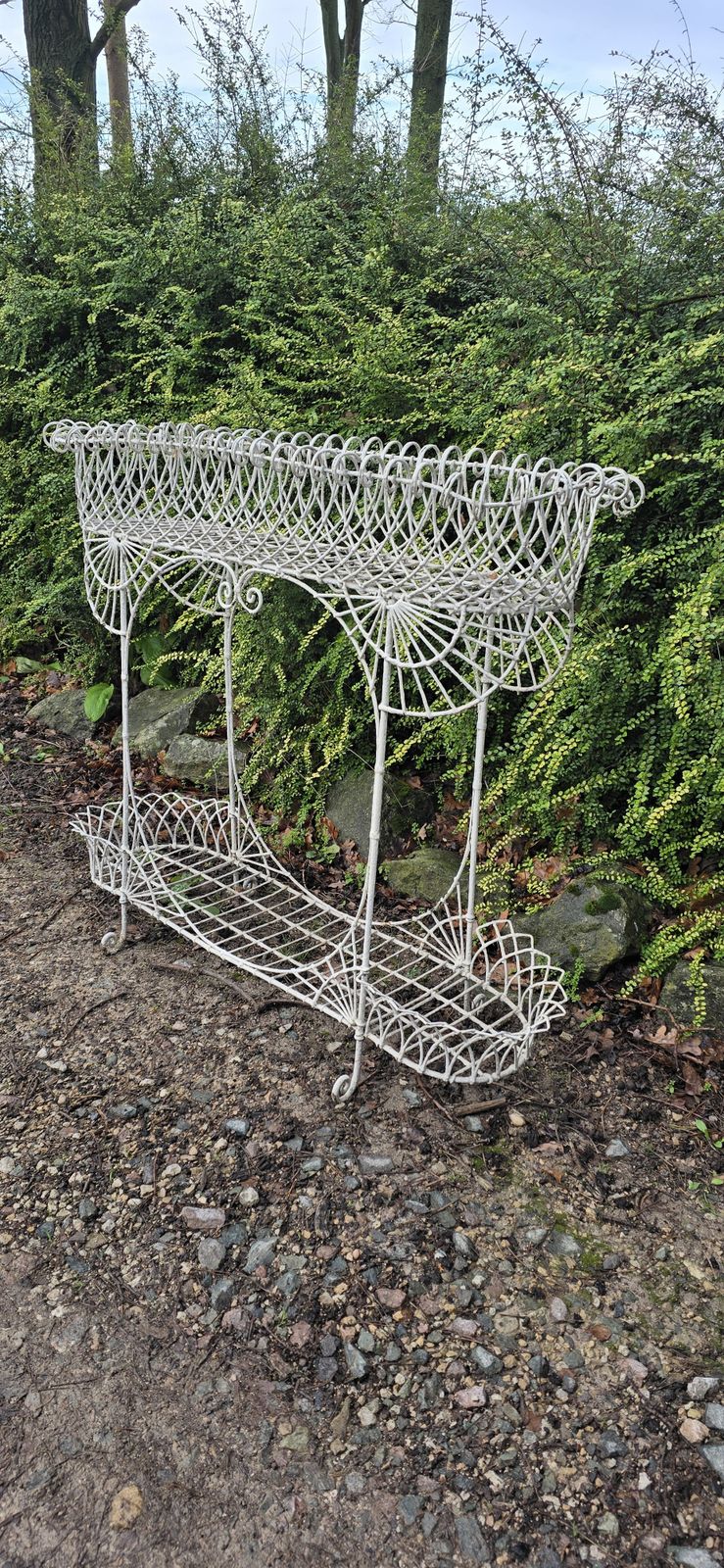 Large Antique Wire Garden Planter photo furniture
