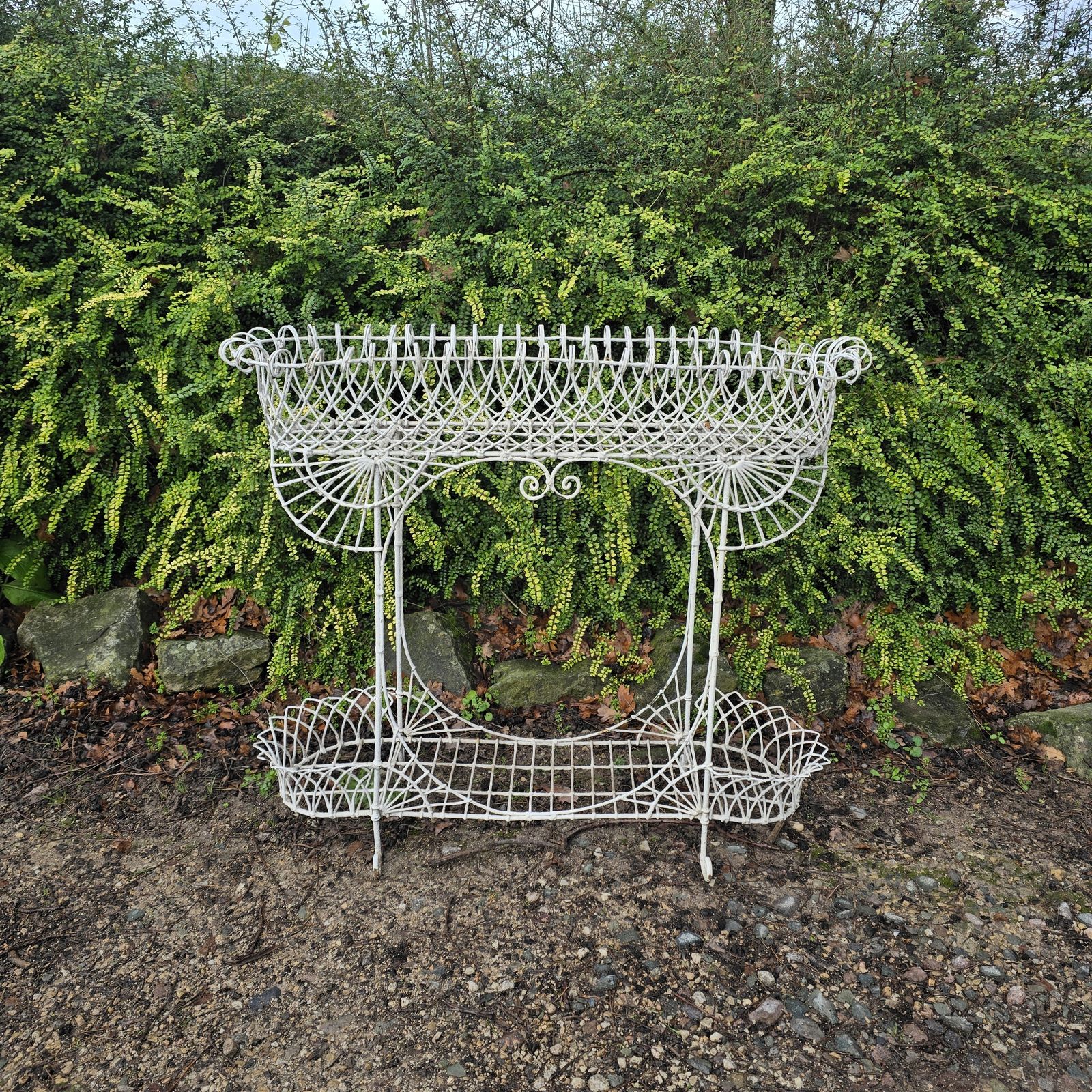 Large Antique Wire Garden Planter