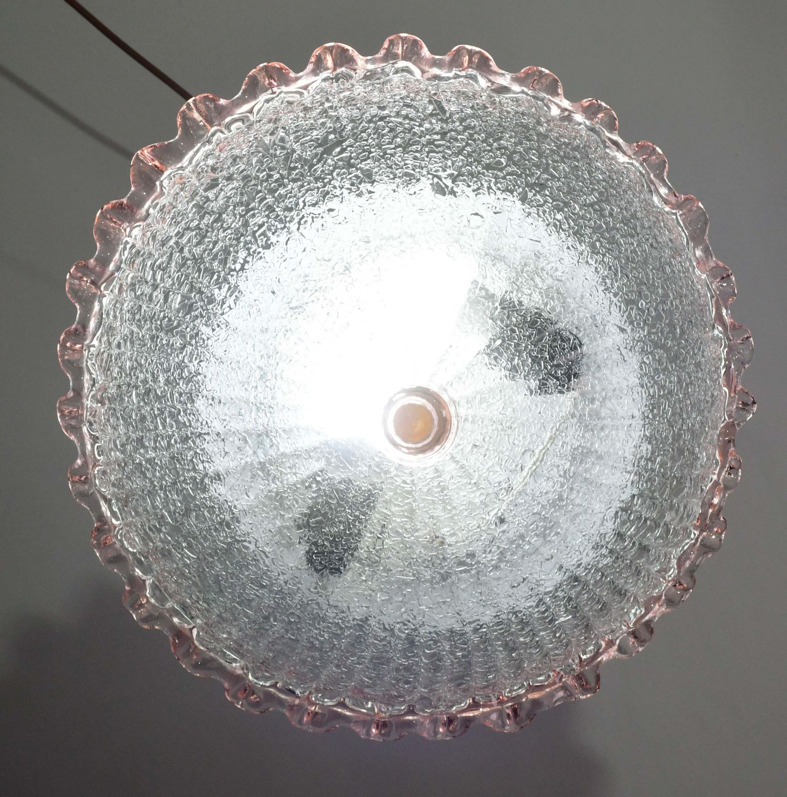Charming Italian Pink Murano Glass Ceiling Fixture, Murano, 1970 photo 981.0