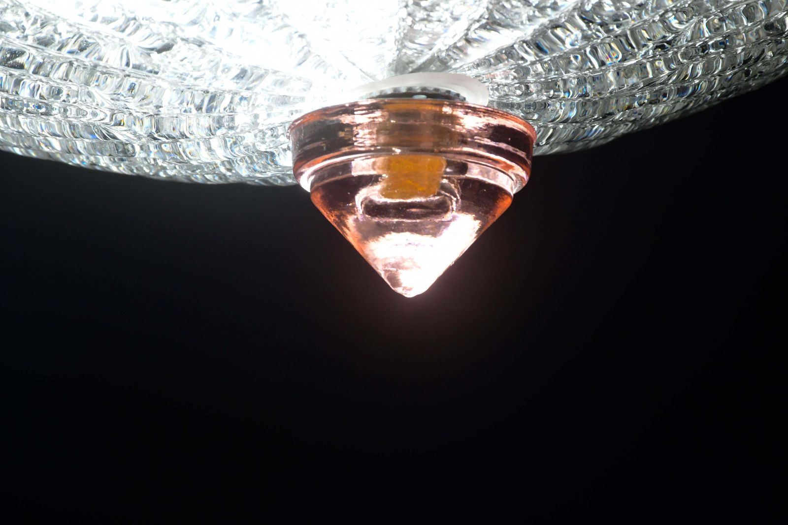 Charming Italian Pink Murano Glass Ceiling Fixture, Murano, 1970 photo vintage