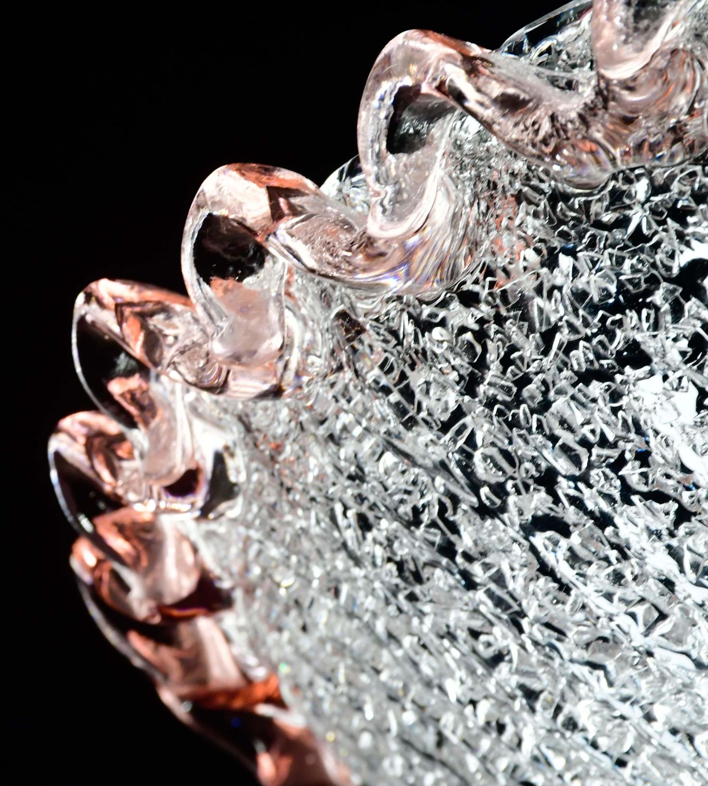 photo for sale Charming Italian Pink Murano Glass Ceiling Fixture, Murano, 1970