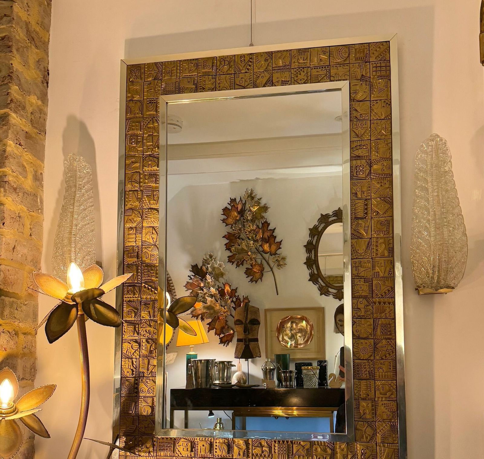 A Pair Of Art Deco 1940s Barovier & Toso Murano Glass Feather Wall Sconces photo furniture
