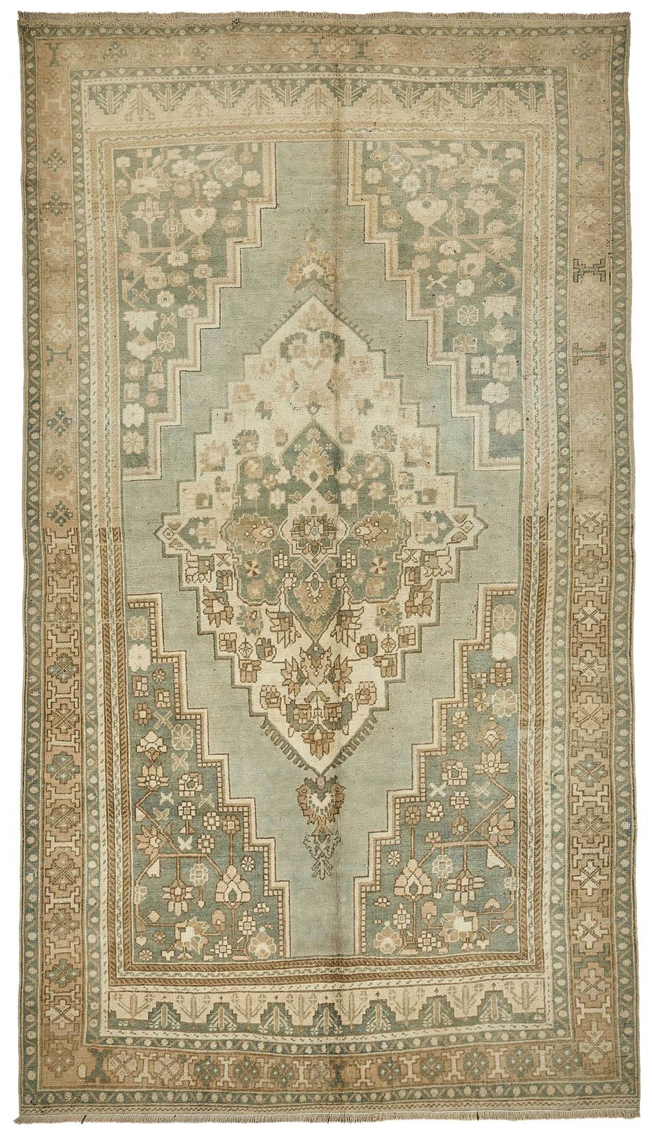 Beige Handmade Vintage Rug 177 Cm X 324 Cm