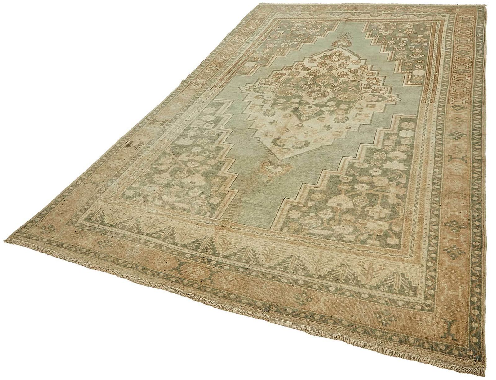 Beige Handmade Vintage Rug 177 Cm X 324 Cm photo for sale