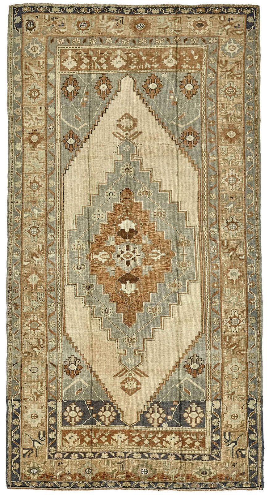 Turkish Beige Handmade Oriental Rug 161 Cm X 300 Cm