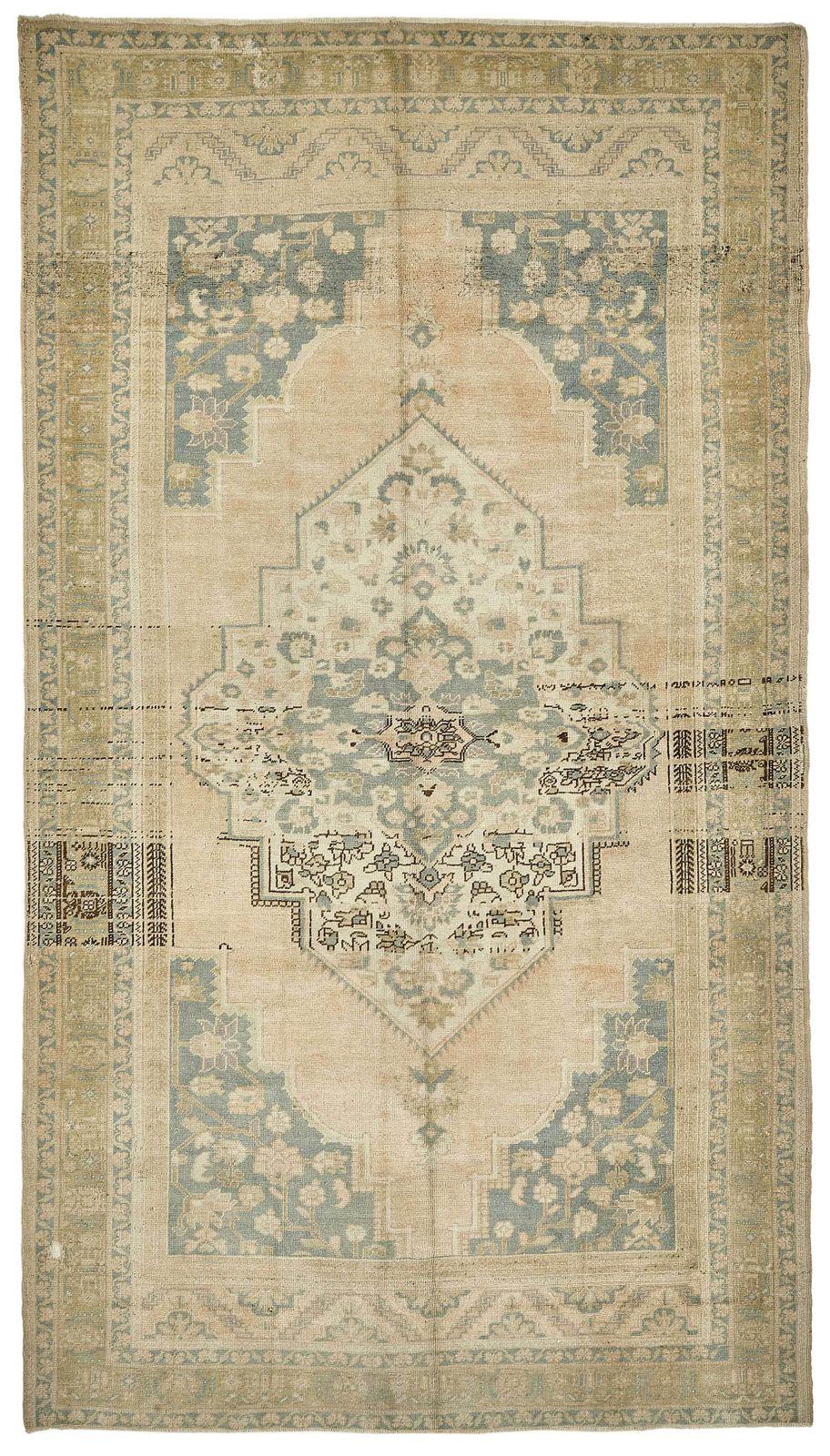 Turkish Beige Handmade Oriental Rug 188 Cm X 335 Cm