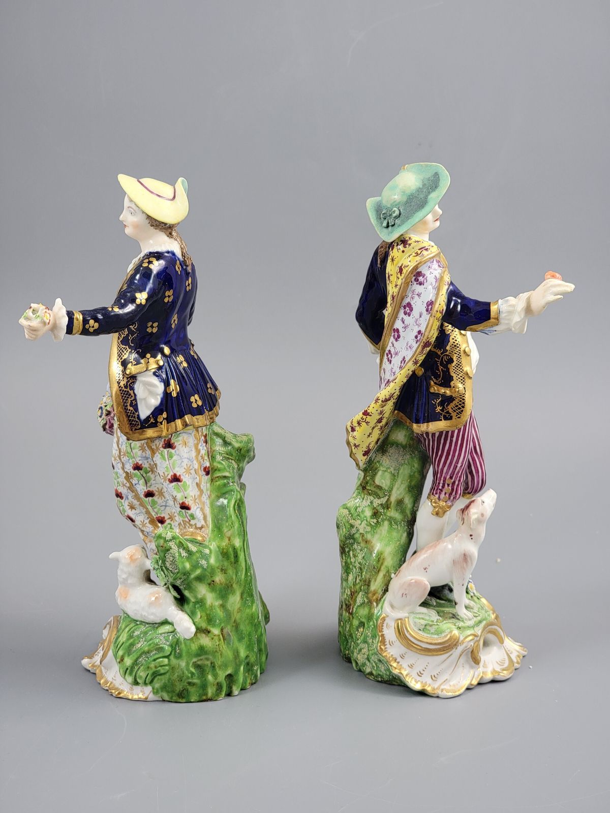 Art Derby Porcelain “Dresden Shepherds” Pair, Bloor Period, C.1825 photo