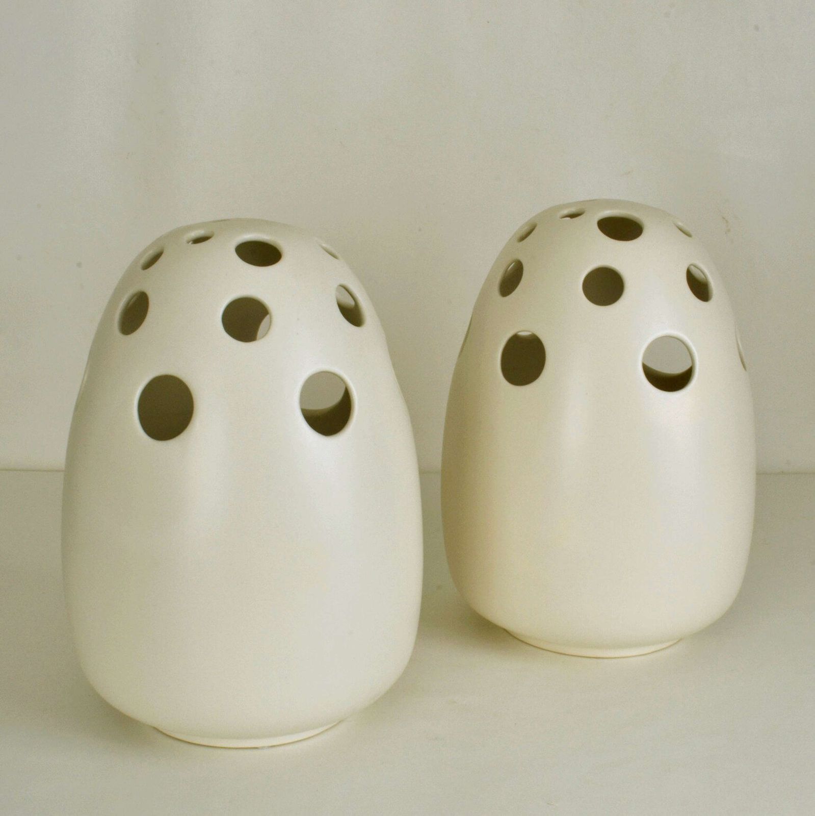 Pair Of Large Sculptural Cream Ceramic Vases photo furniture