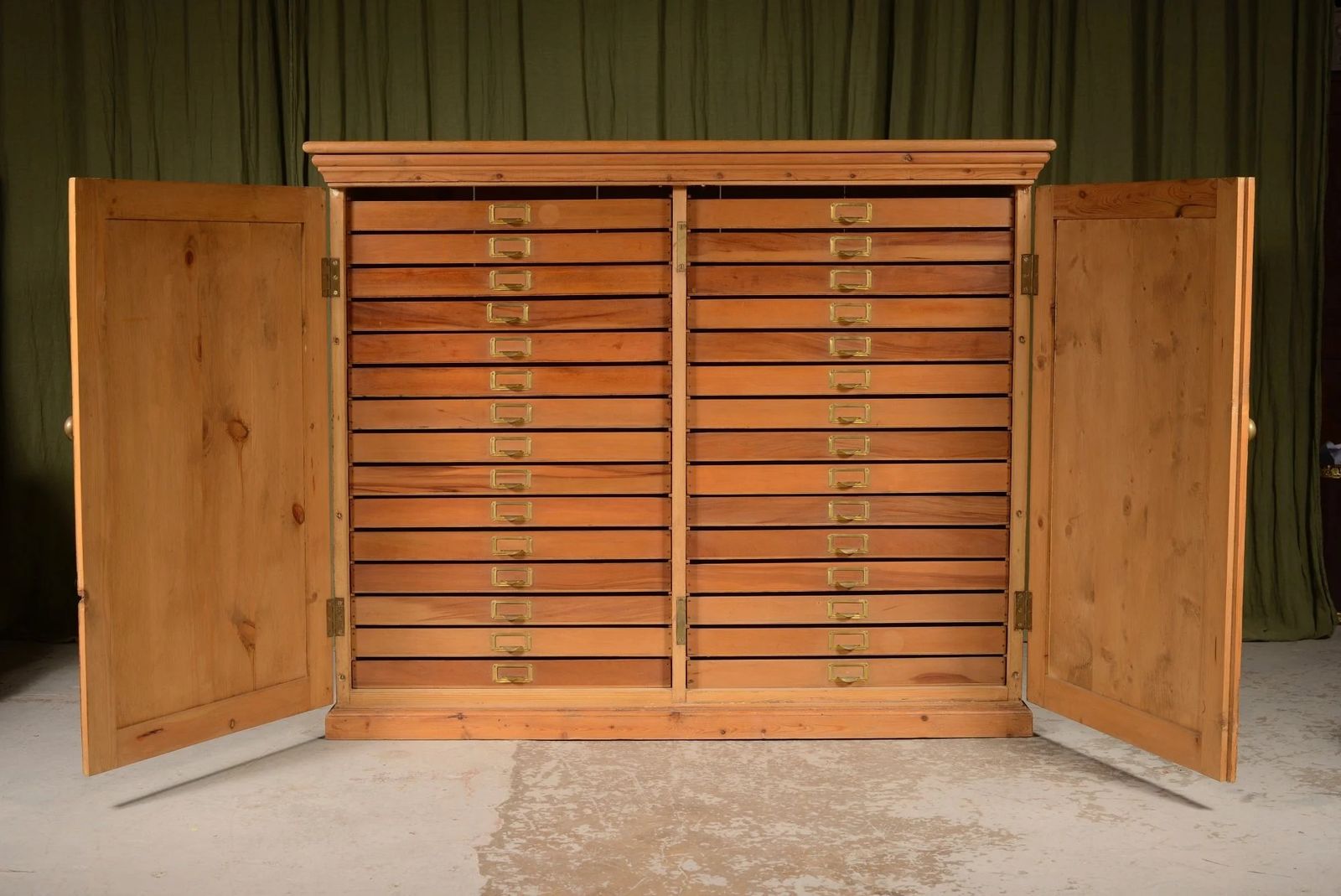 A Victorian Pine Bank Of Drawers Within A Cupboard   C.1890 photo furniture