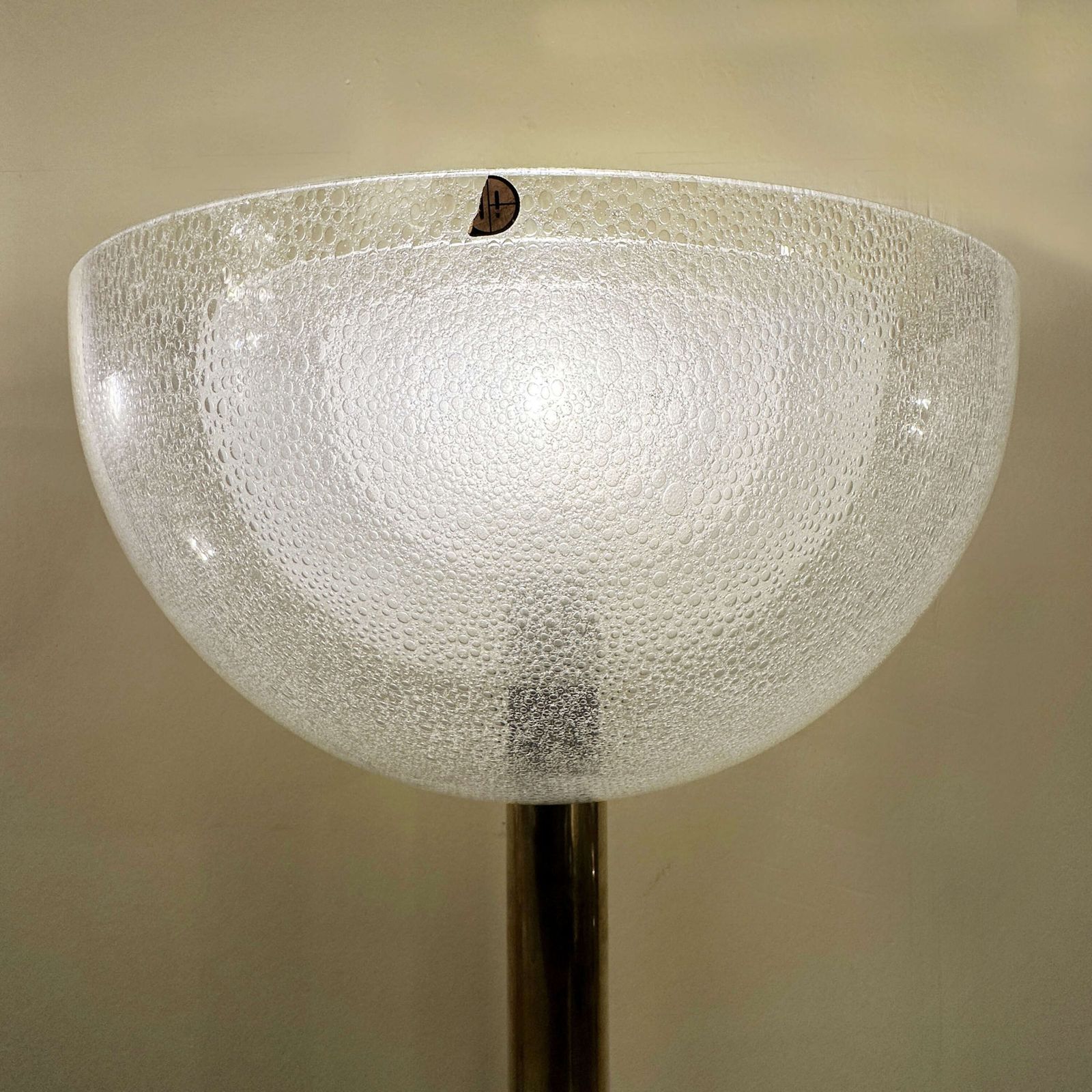 Carlo Nason Lt338 Floor Lamp For Mazzega In Pulegoso Glass And Brass, Italy 1967 photo 8500.0