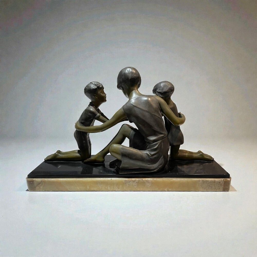 Art Deco Sculpture By P. Sega photo vintage