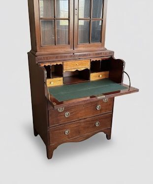 Small Regency Mahogany Secretaire Bookcase photo for sale