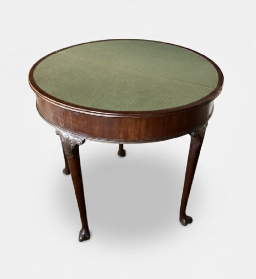 Small George III Mahogany Demi Lune Card Table photo for sale