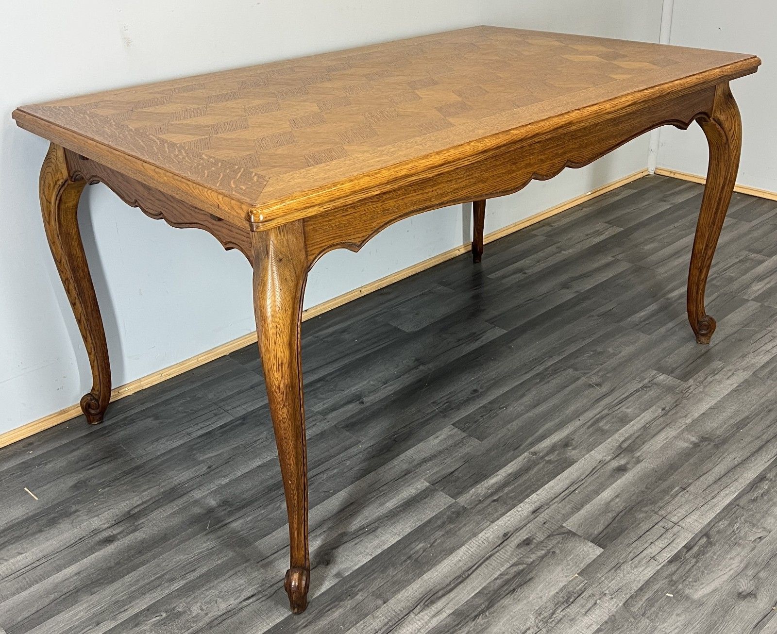 Dining Table Vintage French Louis XVI Carved Oak Extendable Table Lot 4583 photo furniture