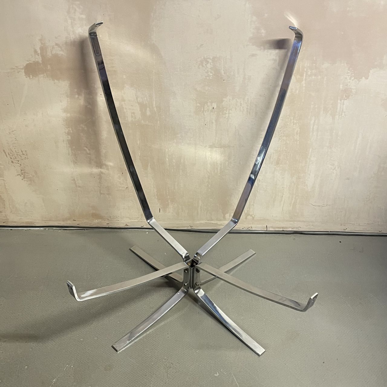 photo for sale Brown High Backed Falcon Chair By Sigurd Resell In Chrome