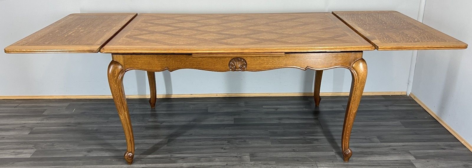 Dining Table Vintage French Louis XVI Carved Oak Extendable Table Lot 4581 photo Furniture