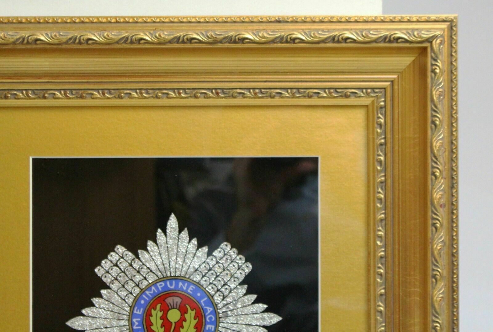Set Of 3 Military Regiment Foil Artworks Set In Gilt Frames photo vintage