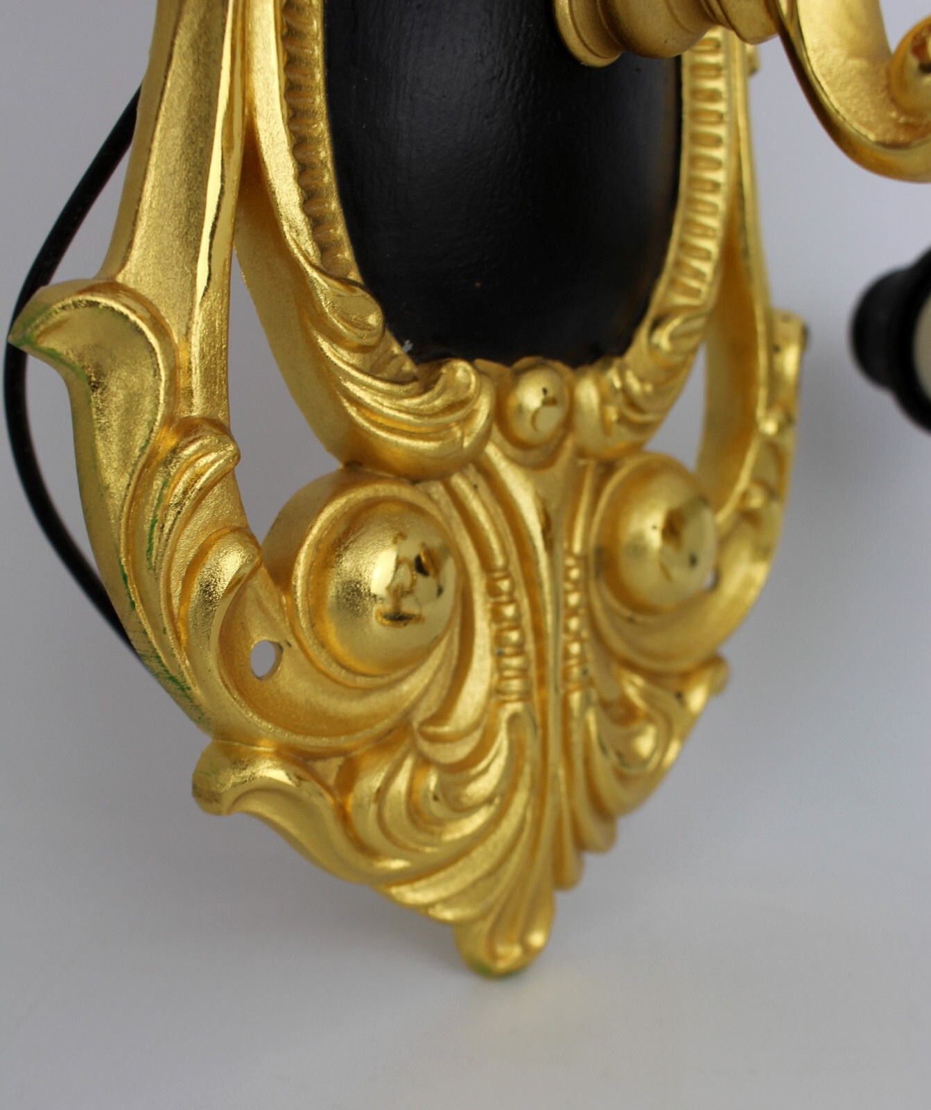 Pair Of Vintage Gilt Metal Decorative Wall Lights photo Lighting