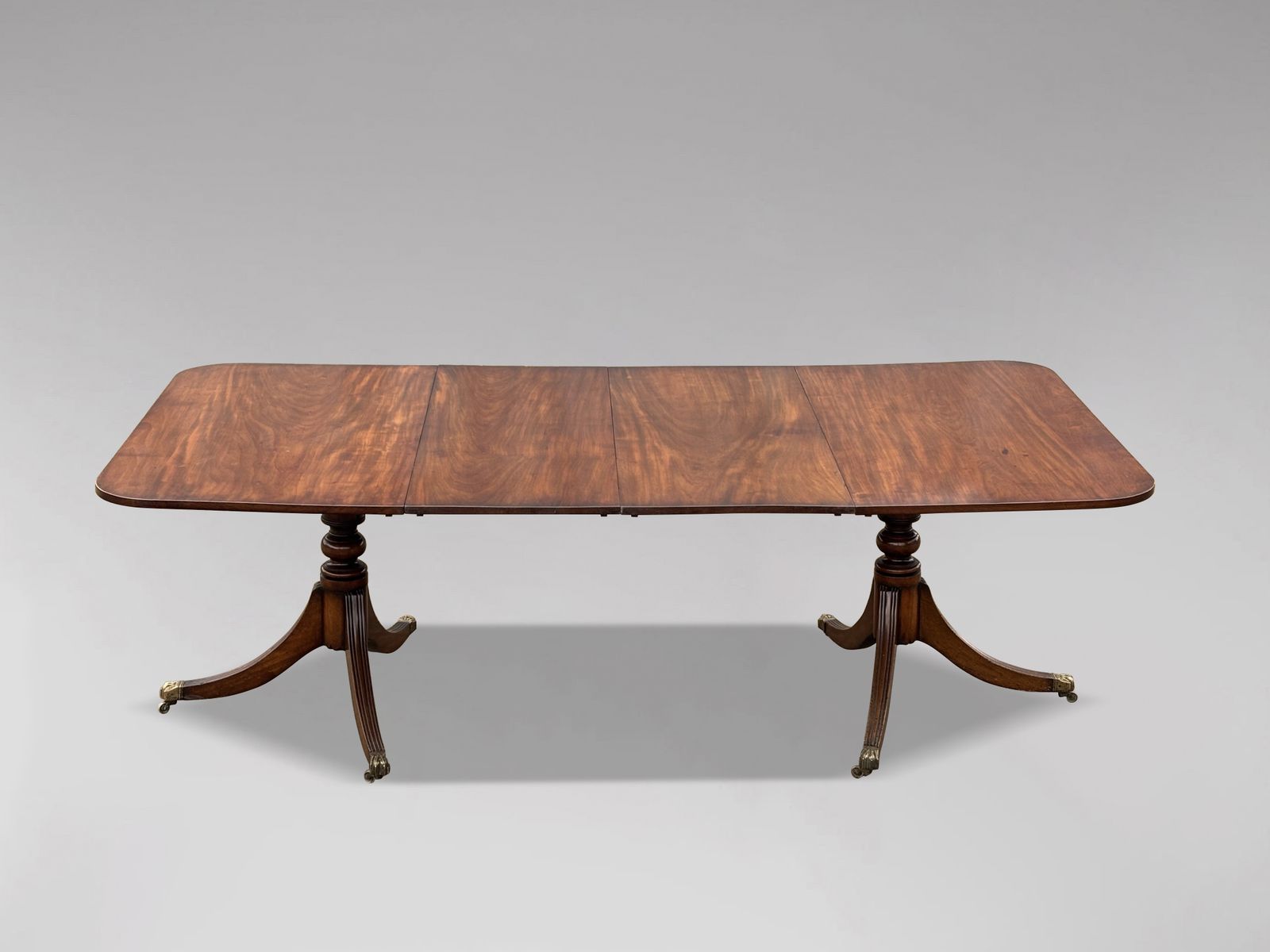 Early 19th Century Georgian Mahogany Twin Pedestal Dining Table photo for sale