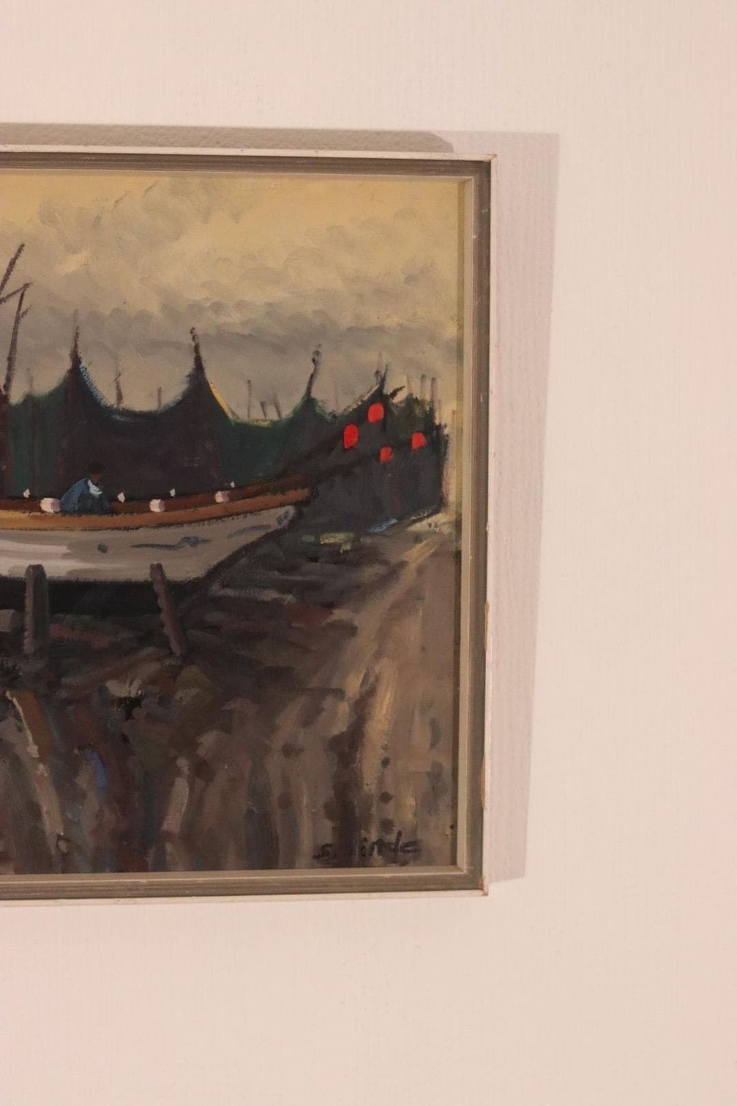 Original Mid Century  Swedish Oil On Canvas – “Toulodo” By S. Sinde – Vintage & Dated 1969, Framed  49 × 41 Cm (19.3" × 16.1") photo vinterior