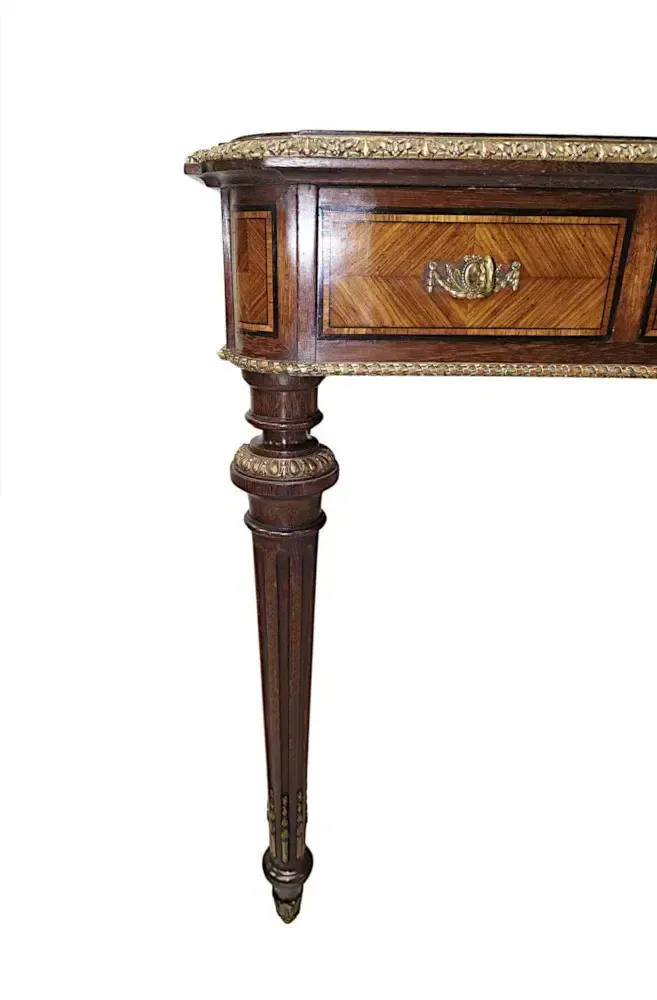 photo for sale A Very Rare Neat Size 19th Century Leather Top Writing Desk With Ormolu Mounts