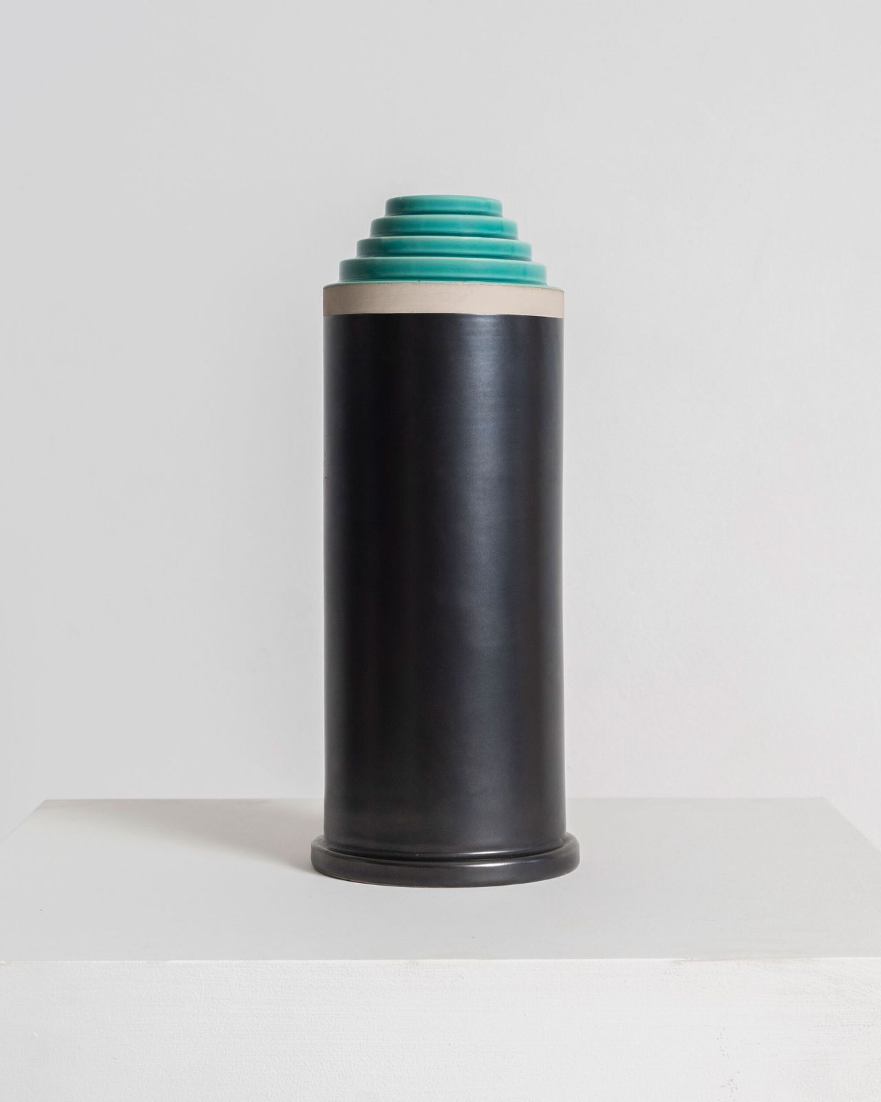 Ettore Sottsass Vase From Stepped Series In Enameled Ceramic By Bitossi 1990s