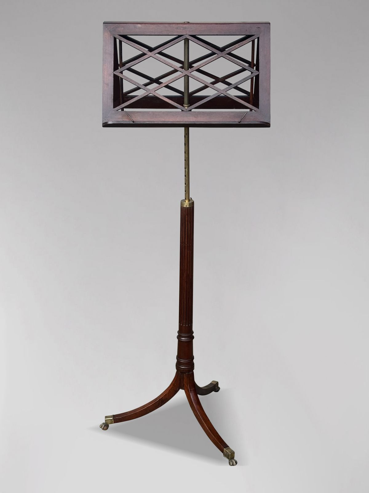 Early 19th Century Regency Period Mahogany Adjustable Folding Duet Music Stand photo for sale