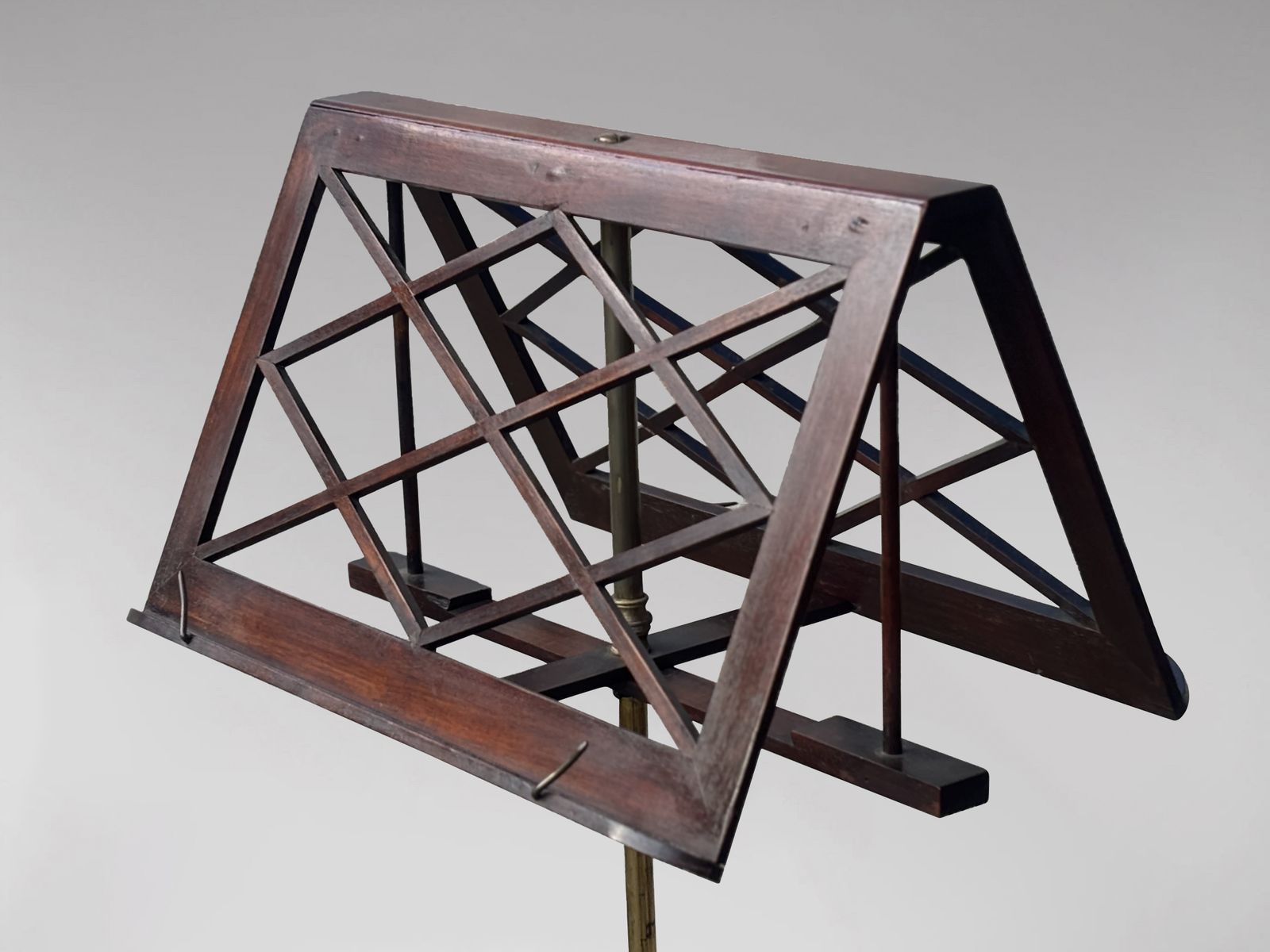 Early 19th Century Regency Period Mahogany Adjustable Folding Duet Music Stand photo 3500.0