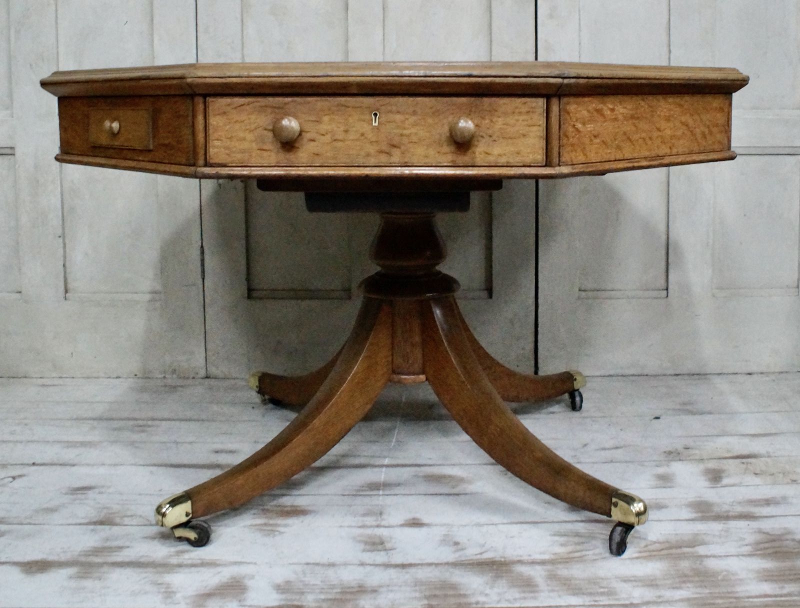 Regency Octagonal Oak William Morris & Co Drum Table photo Furniture