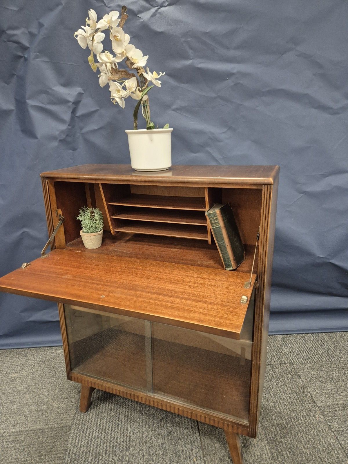 Herbert Gibbs Wood Bureau/Writing Desk/Bookcase/ photo furniture