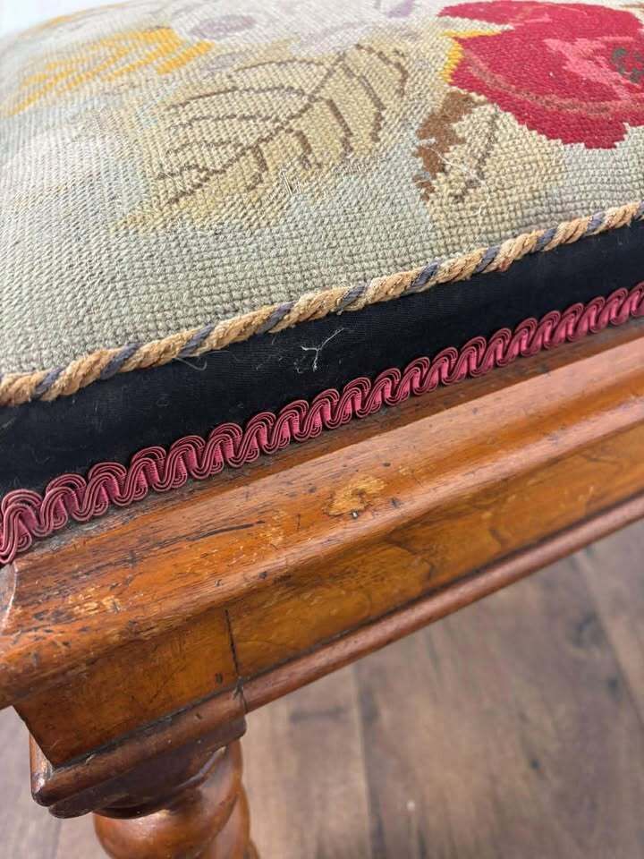 photo furniture Victorian Walnut Prayer Chair With Tapestry Upholstery