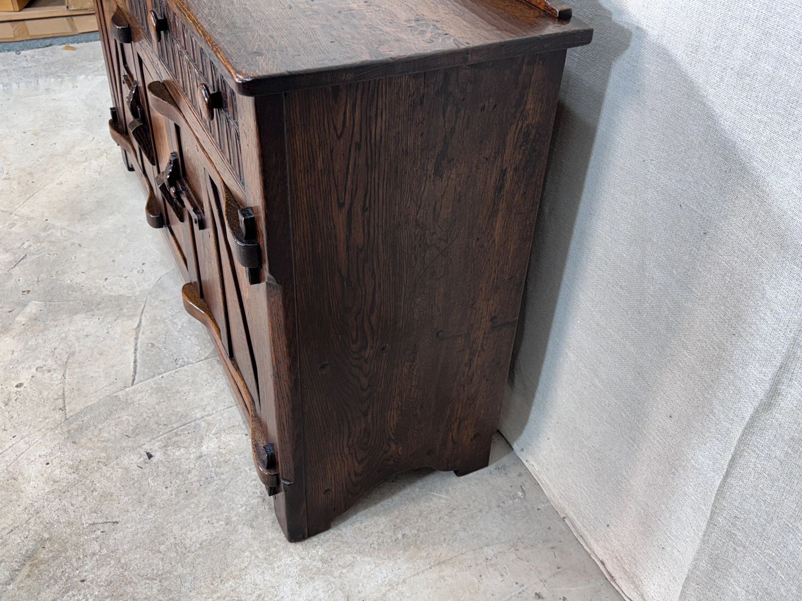 photo for sale A Nigel Rupert Griffiths Monastic Carved Oak Dresser Base / Sideboard / Cabinet / Cupboard