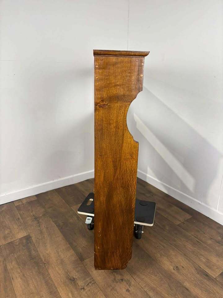 photo for sale Vintage Oak & Mahogany Cross Banded Wall Shelves With Cupboards
