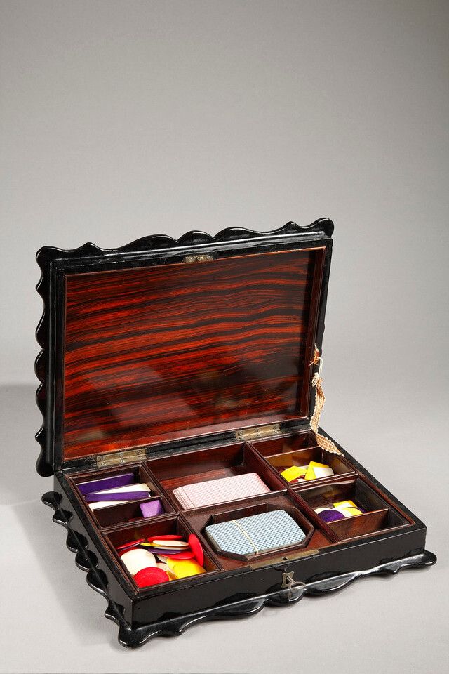 photo furniture Papier Maché And Mother Of Pearl Card Box Napoleon III