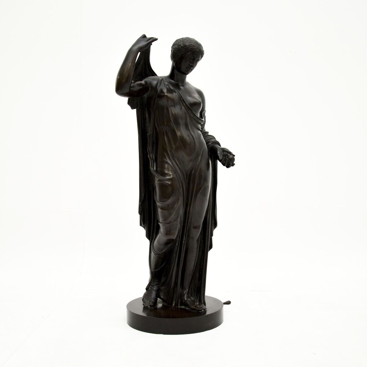 photo furniture Large Antique French Bronze Neoclassical Robed Lady