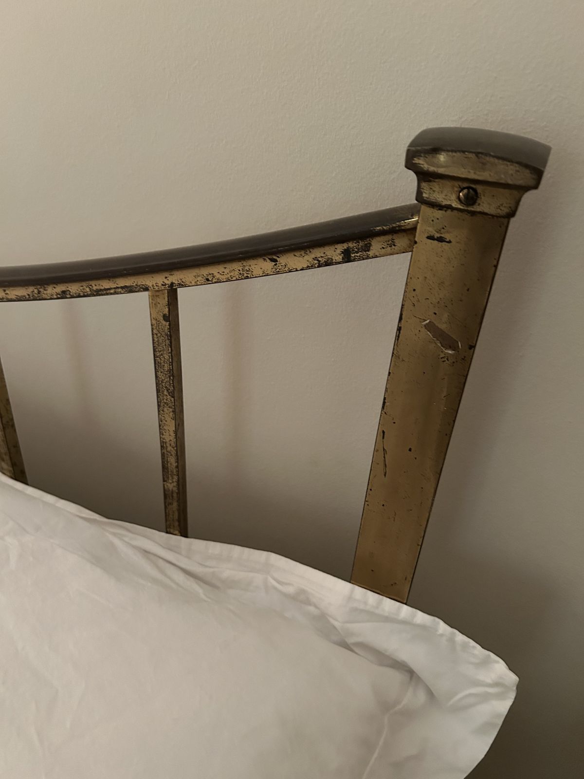Antique Brass Double Bed And Mattress photo for sale