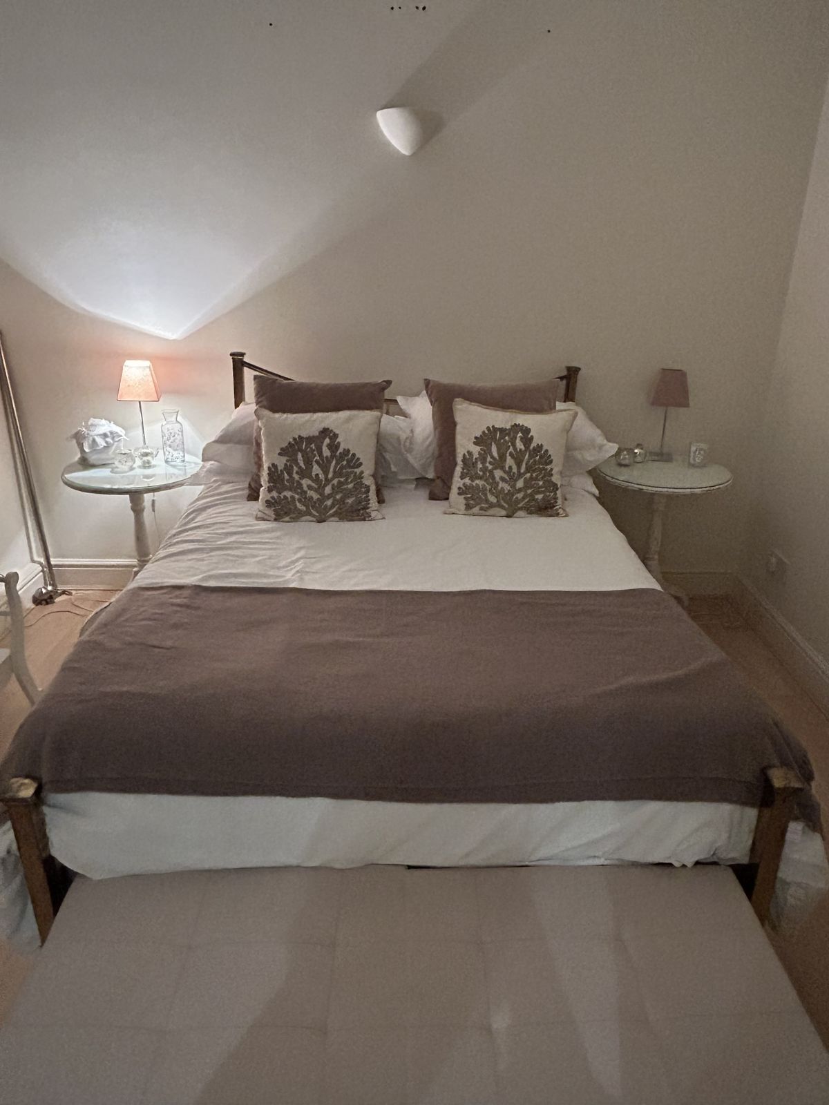Antique Brass Double Bed And Mattress