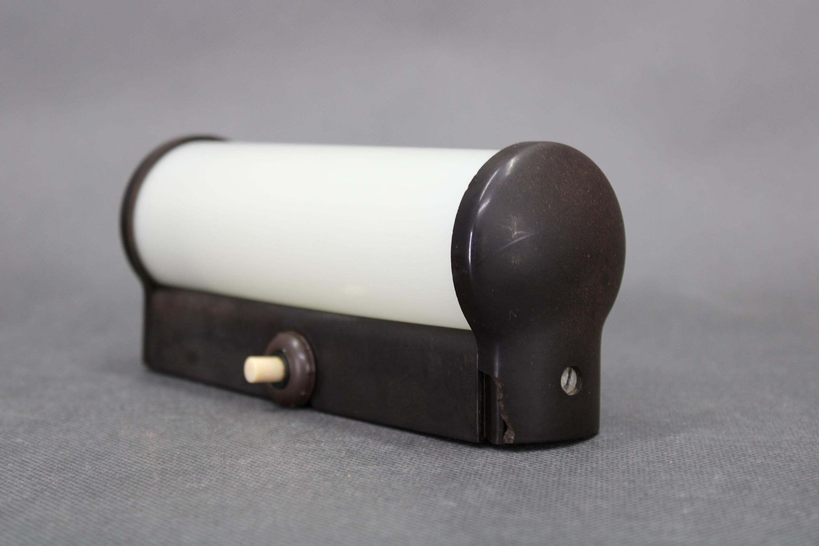 Czechoslovak Art Deco Bakelite Tubular Wall Light With Milk Glass, 1940s photo furniture