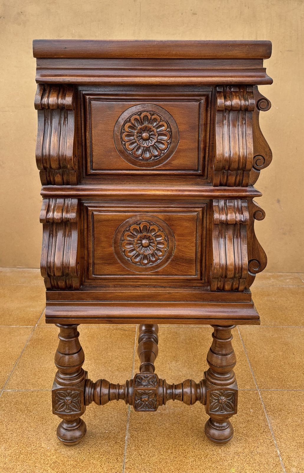 Spanish Baroque Revival Walnut Chest Of Drawers, Late 19th Century photo 2900.0