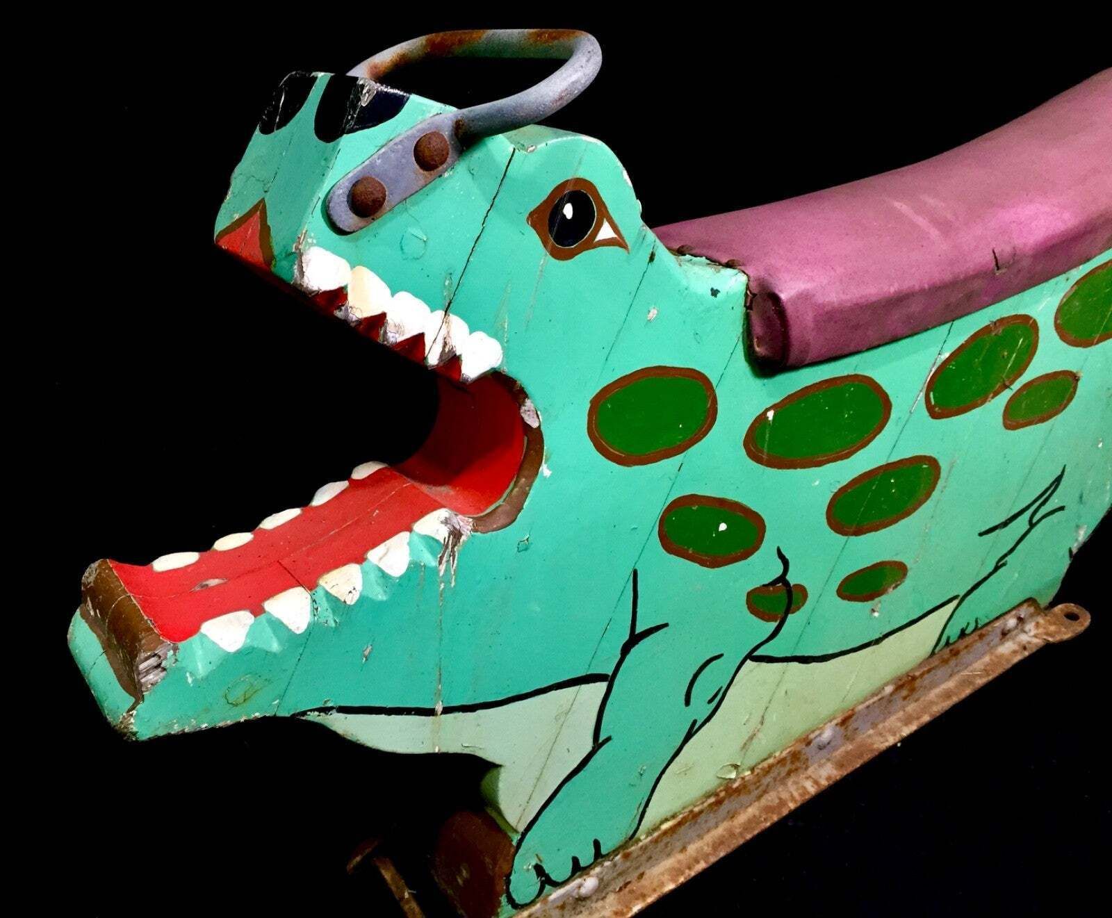photo furniture Antique Hand Painted Salvaged Fairground Carousel Animal Crocodile Figure Ride