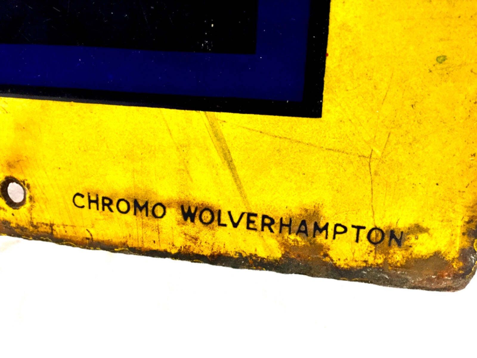 Antique Advertising Early 20th Century Bovril Enamel Sign Blue & Yellow C.1930 photo 549.0